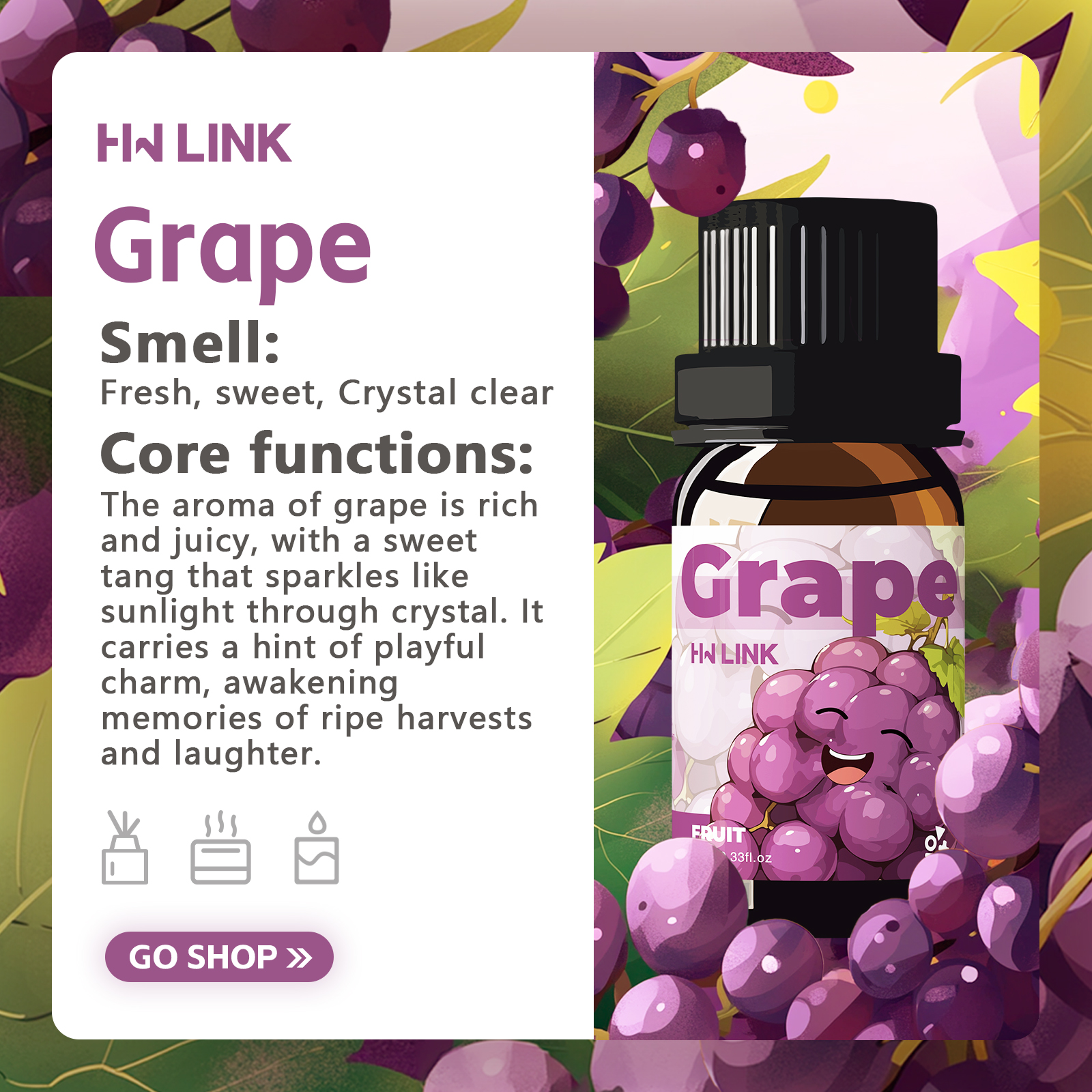 Grape Essential Oil 10ml Perfu - Home Fragrance Diffusers incelemesi ve fiyatı