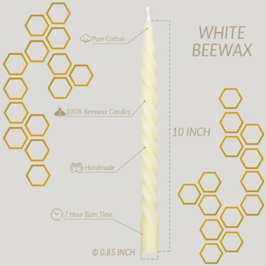 PCS Natural Beeswax Spiral Tap - Beeswax Taper Candle incelemesi ve fiyatı