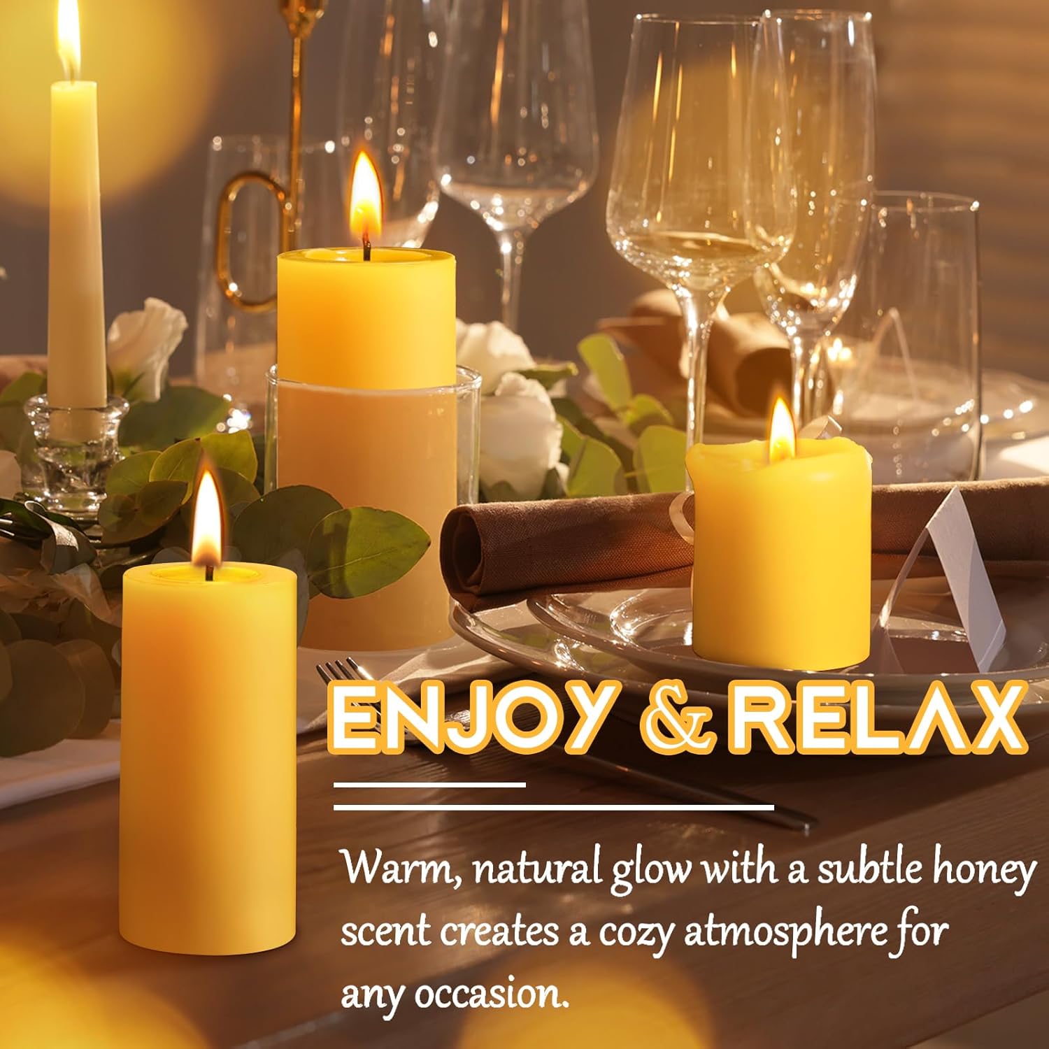 1/3/5PCS Beeswax Pillar Candle - Beeswax Taper Candle incelemesi ve fiyatı
