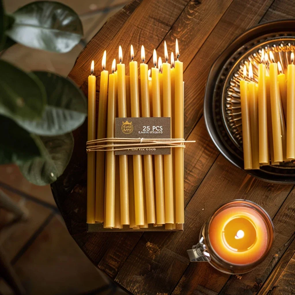 25PCS/1PACK Hanukkah Candle Na - Beeswax Taper Candle incelemesi ve fiyatı