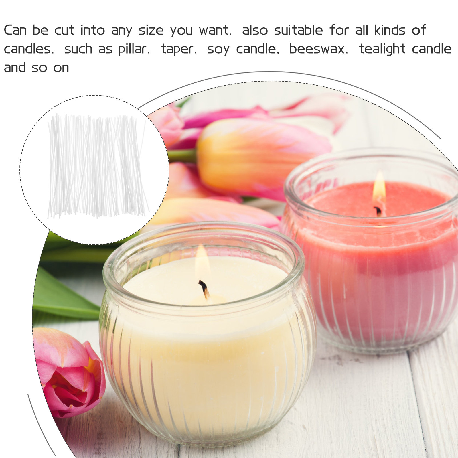 100Pcs Premium Cotton Wicks Ex - Beeswax Taper Candle incelemesi ve fiyatı