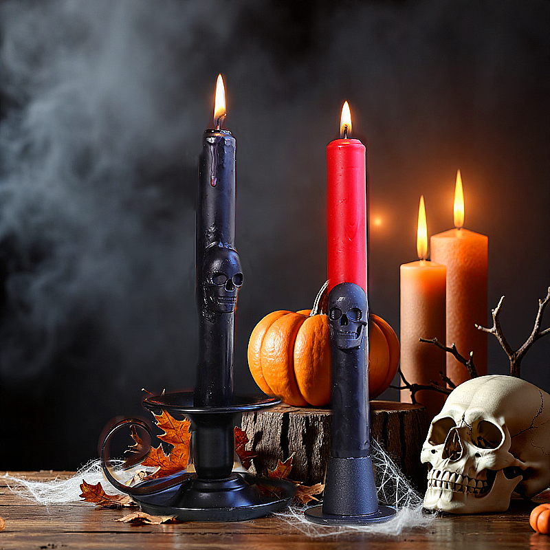 Gothic Skull Taper Candles Aut - Beeswax Taper Candle incelemesi ve fiyatı