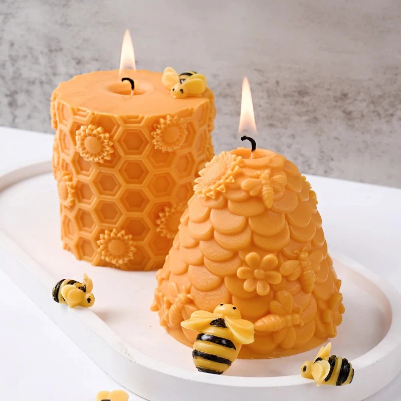 A Top-Quality 3D Bee Honeycomb - Beeswax Taper Candle incelemesi ve fiyatı