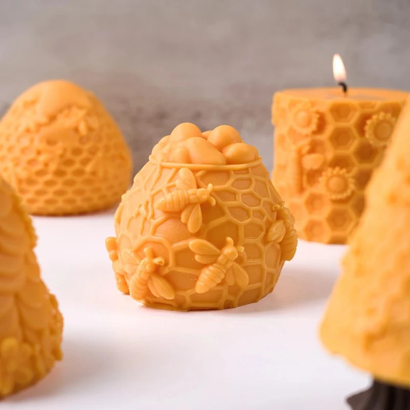 A Top-Quality 3D Bee Honeycomb - Beeswax Taper Candle incelemesi ve fiyatı